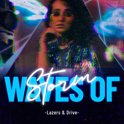 80's-Style Album Cover Template for a Female Pop Singer