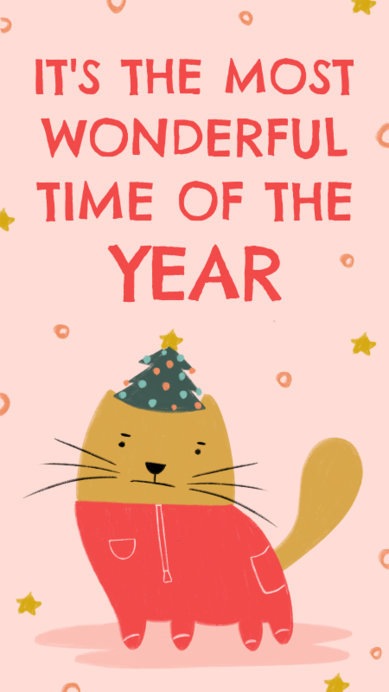 Instagram Story Maker Featuring a Mad Cat with Winter Pajamas