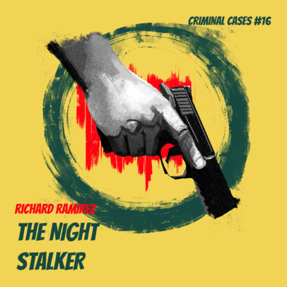 Podcast Cover Design Template with a Crime-Story Theme 3124f