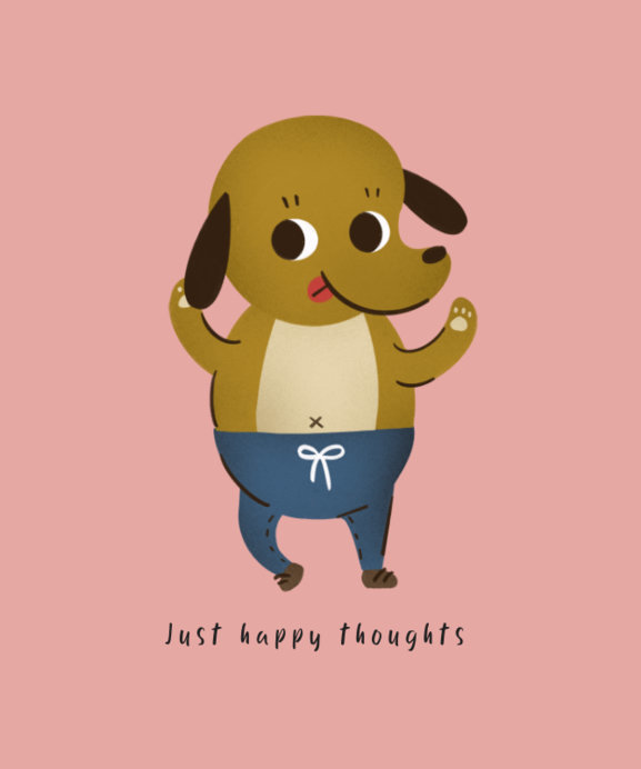 Illustrated T-Shirt Design Maker Featuring a Dog with Pants