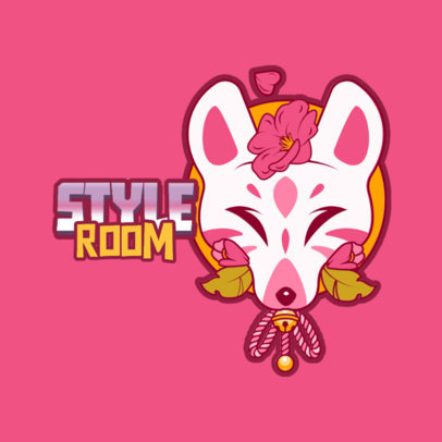 Online Logo Template for Clothing Brands Featuring a Beautiful Fox Mask Illustration 