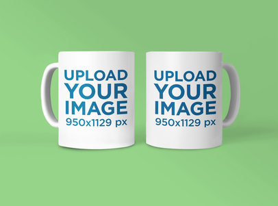Mockup Featuring Two Customizable 11 oz Mugs 42373-r-el2