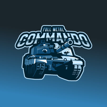 Gaming Logo Template Featuring a War Tank Graphic 3819b