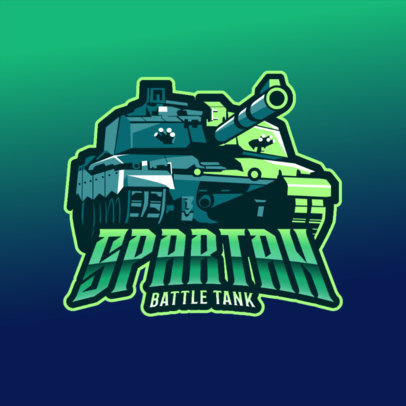 Gaming Logo Template Featuring a Battle Tank Clipart 3819e