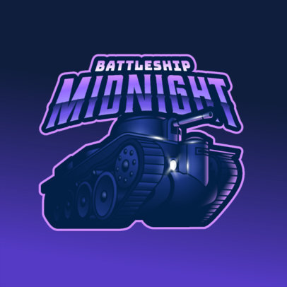Dark Logo Template for Gamers Featuring a Panzer Graphic