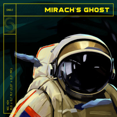 Rock Album Cover Design Generator Featuring an Illustration of an Astronaut 3805c