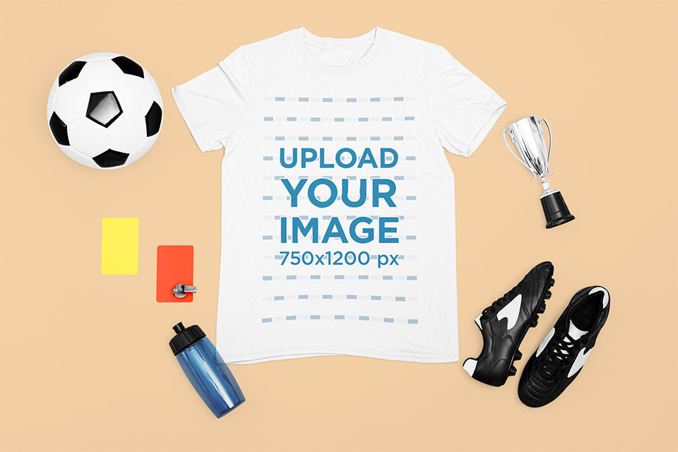 T-Shirt Mockup with Elements of a Soccer Referee