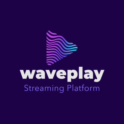 Music Logo Maker with Abstract Graphics with the Play Symbol