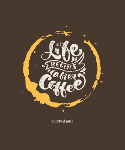 Online T-Shirt Design Maker with a Coffee Quote