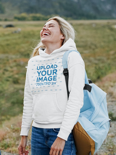 Hoodie Mockup Featuring a Happy Woman Outdoors 44836-r-el2