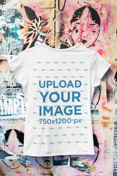 Back-View Mockup of a T-Shirt on a Hanger 