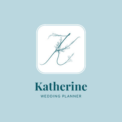Logo Template for Wedding Planners Featuring Elegant Letters With Flowers 