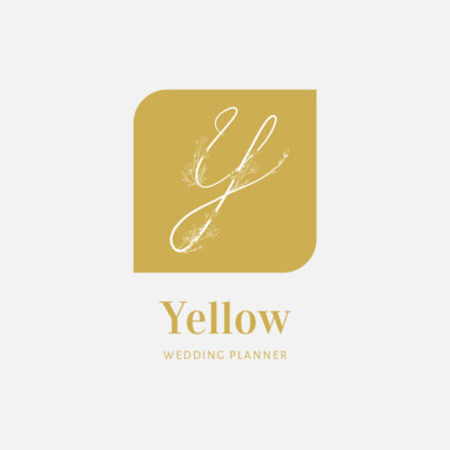 Wedding Planner Logo Template Featuring Floral Calligraphy Graphics