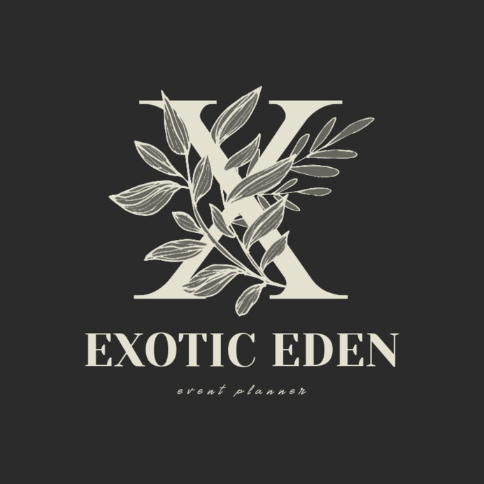 Monogram Logo Maker Featuring a Letter Decorated with an Exotic Flower Illustration