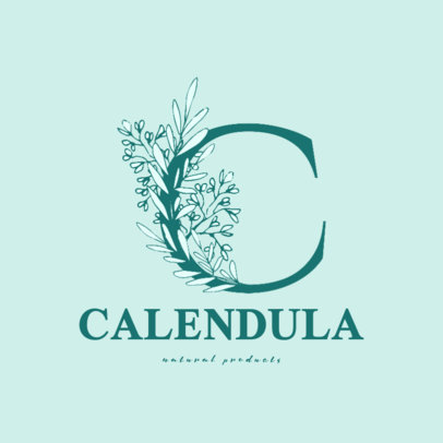 Logo Generator Featuring a Capital Letter Surrounded by Flowers