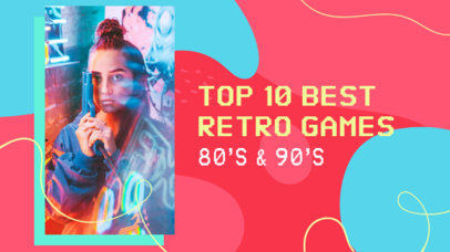 YouTube Thumbnail Template for a Ranking of Retro Games 3142j