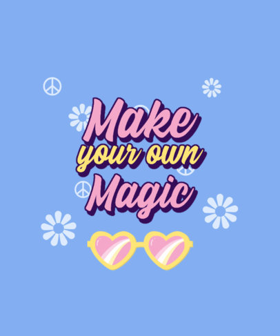 60's-Style T-Shirt Design Template with a Cool Quote