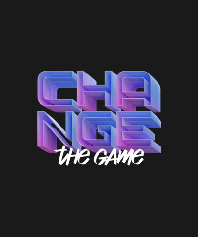 T-Shirt Design Maker Featuring Tridimensional Lettering Stickers