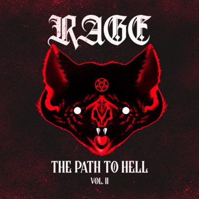 Satanic Metal Album Cover Maker with a Bat Head Graphic