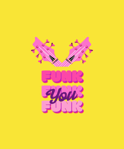 Retro T-Shirt Design Template for Funk Music Enthusiasts