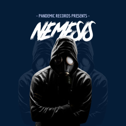 Album Cover Template for a Heavy Metal Band Featuring a Masked Man Graphic