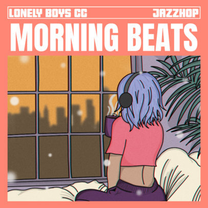 Jazz Album Cover Maker Featuring a Lo-Fi Scene Illustration