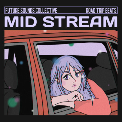 Album Cover Maker for a Beatmaker Featuring Lo-Fi Character Illustrations