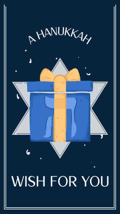 Instagram Story Template Featuring a Hanukkah Present Graphic 3152a