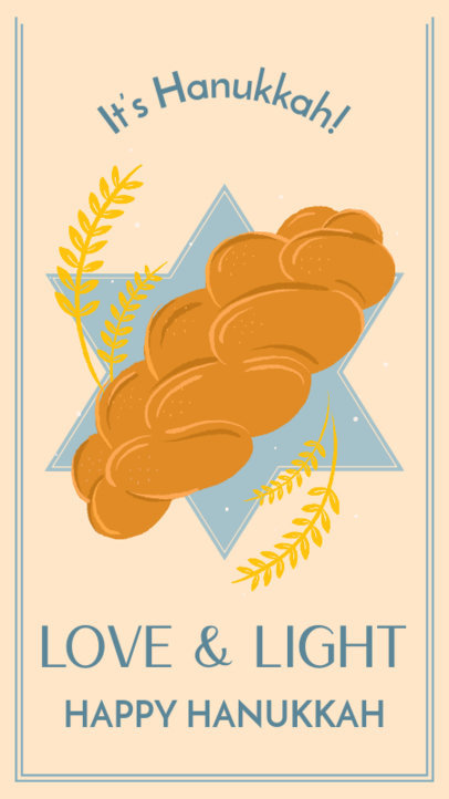 Hanukkah-Themed Instagram Story Generator Featuring a Challah Bread Illustration 3152d