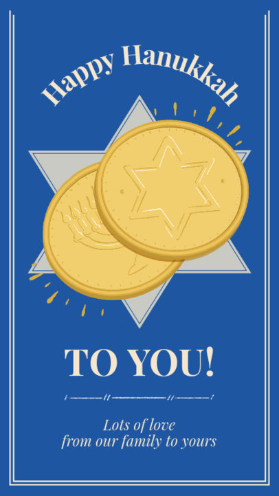 Instagram Story Maker Featuring Gold Coins for a Happy Hanukkah Celebration 3152e