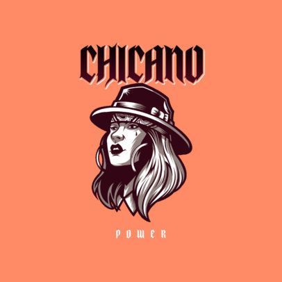 Clothing Store Logo Generator Featuring a Woman with a Chicano Style