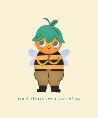 Illustrated T-Shirt Design Maker with a Character in a Bee Costume