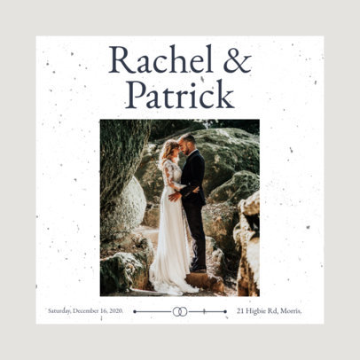 Instagram Post Template Featuring a Small Wedding Invitation with a Picture