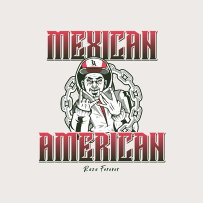 Clothing Brand Logo Maker Featuring a Cholo Character