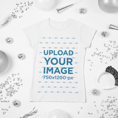 New Year's-Themed Mockup of a Women's T-Shirt