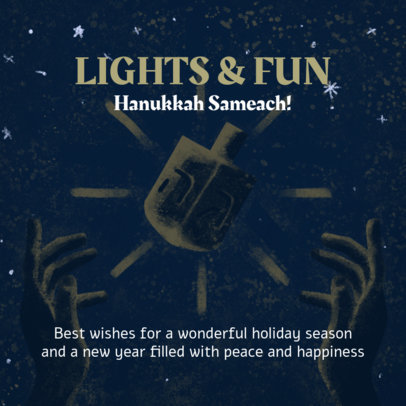 Hanukkah-Themed Instagram Post Generator with a Dreidel Graphic 3153a