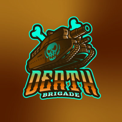 Gaming Logo Maker Featuring a War Tank with a Skull 3819j