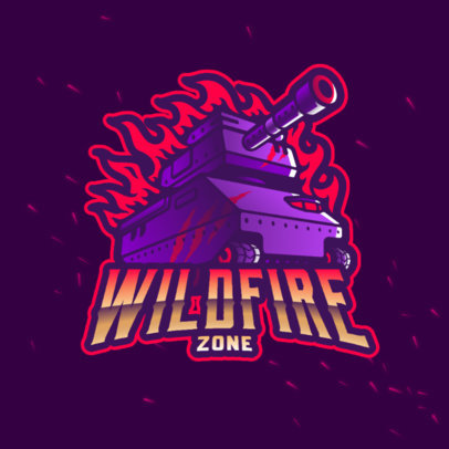 World of Tanks-Inspired Logo Creator for Gamers with a Flaming Tank 3819l
