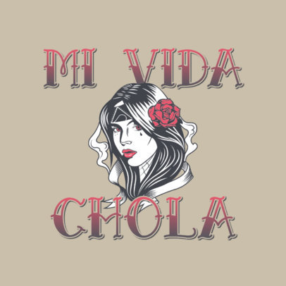 Logo Generator Featuring an Illustration of a Woman With a Chicano Style