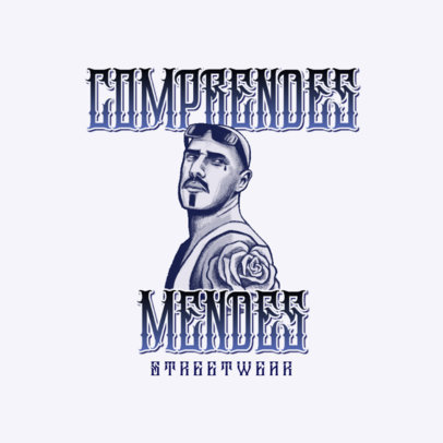 Logo Creator for a Streetwear Brand Featuring an Illustration of a Cholo