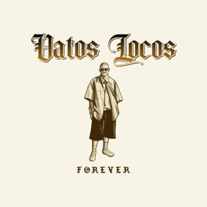 Clothing Brand Logo Maker Featuring an Illustration Inspired by Cholo Culture