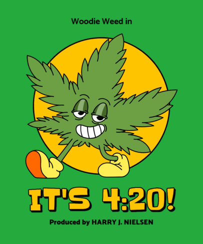 T-Shirt Design Creator Featuring a Cannabis Leaf Character