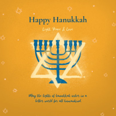 Holiday Instagram Post Template with Hanukkah Illustrations 3153d