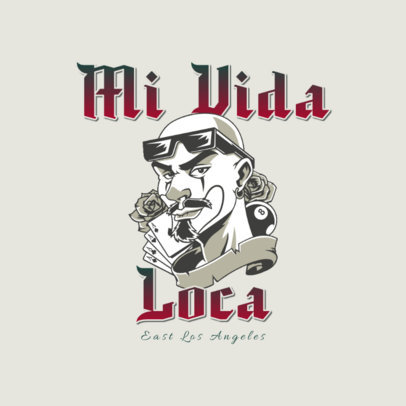 Streetwear Logo Maker Featuring an Illustration of a Cholo in a Tattoo Style