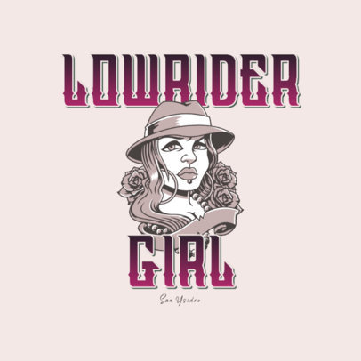 Cholo-Inspired Clothing Logo Template with a Graphic of a Woman