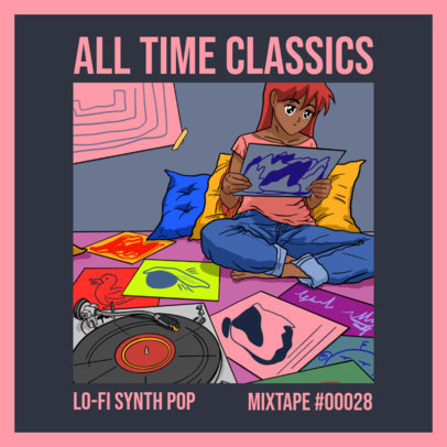 Illustrated Album Cover Generator for a J-Pop Hits Compilation