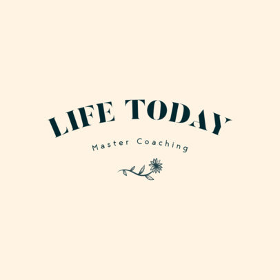Coaching Logo Creator Featuring a Simple Layout and a Flower Graphic