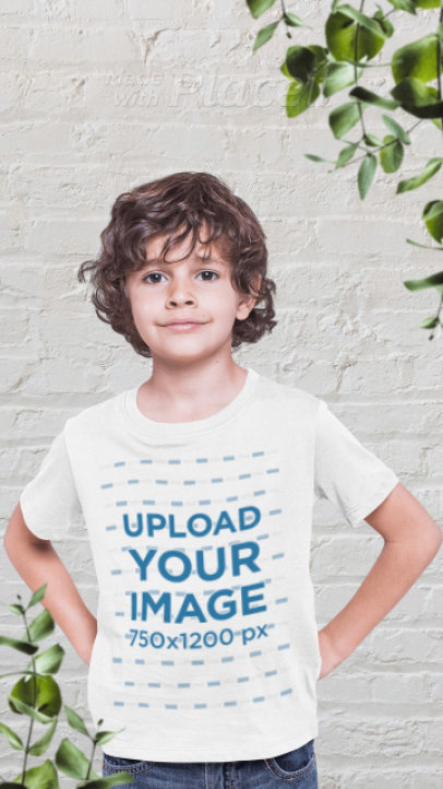 T-Shirt Video Featuring a Happy Boy and a Parallax Effect