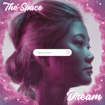 Pop Album Cover Template Featuring Y2K-Aesthetic Filters 