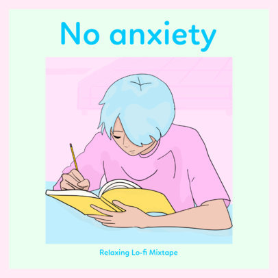 J-Pop Album Cover Creator with a Colorful Lo-Fi Anime Illustration